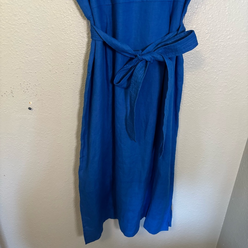 Boden Sleeveless Button-Front Midi Dress in Bright Blue - Picture 9 of 10